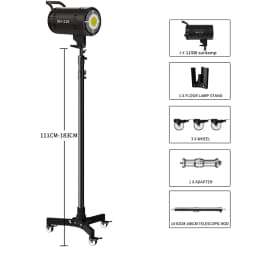 SH Metal Floor Light Stand Photography Fill Lighting Stand With 3pcs Casters Wheel Dual-use Background Light Stand