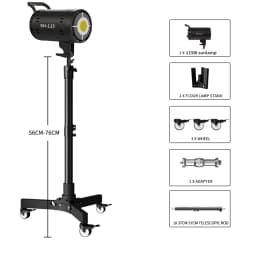 SH Metal Floor Light Stand Photography Fill Lighting Stand With 3pcs Casters Wheel Dual-use Background Light Stand