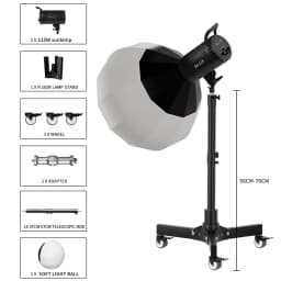 SH Metal Floor Light Stand Photography Fill Lighting Stand With 3pcs Casters Wheel Dual-use Background Light Stand