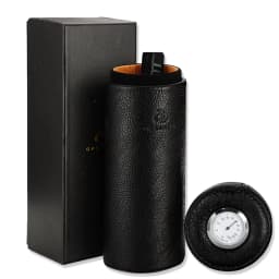 Leather Travel Humidor Cigar Box Cedar Wood Portable Cigar Case Jar W/ Humidifier Hygrometer Humidor Box Fit 5 Cigars
