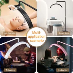 FOSOTO FT-Y8II 28 Inch 45W Led Lash Light Ring Light Half-Moon Light With Floor Tripod For Tattoo Beauty Salon Eyelash Makeup