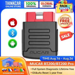 MUCAR BT200 Pro/BT200 Automotive OBD2 Scanner Full System Car Diagnostic Tool Bluetooth Obd 2 Oil SAS 15 Reset for All Car Scan