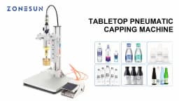 ZONESUN ZS-XGPZ1 Pneumatic Semi-Automatic Bottle Capping Machine Screw Capper with Foot Pedal for Round Glass Plastic Bottles