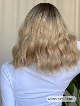 Short Wavy Bob Synthetic Wigs Brown to Blonde Ombre Hair Wigs for Women with Bangs Cosplay Lolita Natural Wig Heat Resistant
