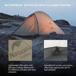 Naturehike Upgraded Cloud Up 2 Person Tent Outdoor Camping Tent Ultralight Waterproof Tent Free Standing Hiking Backpacking Tent