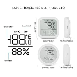 MOES Tuya ZigBee Smart Home Temperature And Humidity Sensor With LED Screen Works With Google Assistant and Tuya Zigbee Hub