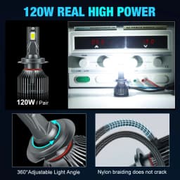 XSTORM 120W H7 Led Canbus 25000LM Headlight H1 H4 H8 H11 H16 9005 HB3 9006 HB4 LED Bulb 9004 9007 H13 Turbo Lamp for Car 6500K