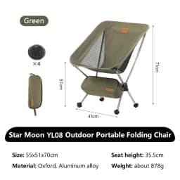 Naturehike Camping L01 L02 Moon Chair Portable Ultralight Outdoor Easy-Install Folding Fishing Picnic Beach Spherical Leg Chairs