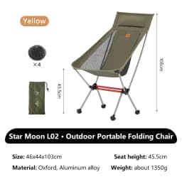 Naturehike Camping L01 L02 Moon Chair Portable Ultralight Outdoor Easy-Install Folding Fishing Picnic Beach Spherical Leg Chairs