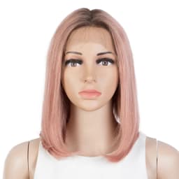 Sleek Short Human Hair Wigs For Women 13X5X2 Straight Bob Lace Front Wig Blonde Pink Red Colored Remy Brazilian Hair Hair Wigs