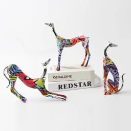 Color Animal Dog Doberman Graffiti Art Creative Ornaments Modern Home Office Decorations Resin Crafts Ornaments Figure