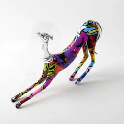 Color Animal Dog Doberman Graffiti Art Creative Ornaments Modern Home Office Decorations Resin Crafts Ornaments Figure