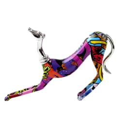 Color Animal Dog Doberman Graffiti Art Creative Ornaments Modern Home Office Decorations Resin Crafts Ornaments Figure