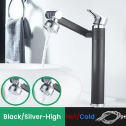 1080 Degree Basin Faucet Kitchen Sink Faucet Bathroom Faucet Mixer Aerator 2 In 1 Black Tap Heated Faucet Gourmet Mixer Tapware