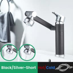 1080 Degree Basin Faucet Kitchen Sink Faucet Bathroom Faucet Mixer Aerator 2 In 1 Black Tap Heated Faucet Gourmet Mixer Tapware