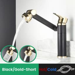 1080 Degree Basin Faucet Kitchen Sink Faucet Bathroom Faucet Mixer Aerator 2 In 1 Black Tap Heated Faucet Gourmet Mixer Tapware