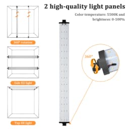 32inch Dimmable Photo Light Box Portable Foldable Home Shooting Box Tent With Led Light Panel And 3 Backdrops For Studio Shoot