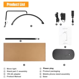 Fosoto FT-Y8II 28 Inch Led Lash Light Half-Moon Shaped Light Led Video Light With Floor Tripod For Tattoo Beauty Salon Eyelash
