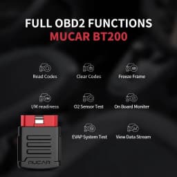 10PCS MUCAR BT200/BT200 PRO OBD2 Code Reader Diagnostice Tools OBD2 Scanner Diagnose All Car Systems Buletooth Scan Tools
