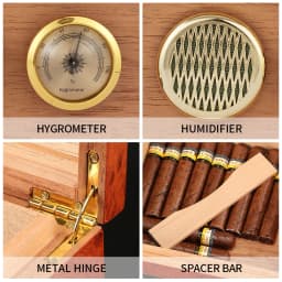 Charuto Cedar Wood Travel Humidor Puro Box Cigar Case W/ Hygrometer Humidifier Cigar Humidor Box For Cigars