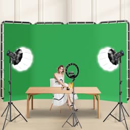 2.4x4m Background Frame Green Screen Wall Foldable For Tiktok Live Photo Studio Kit Chromakey Green Screen Frame