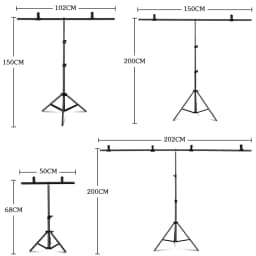 T-shaped Background Photography Backdrop Stand Adjustable Support System Photo Studio for Non-Woven Muslin Backdrops With Clip