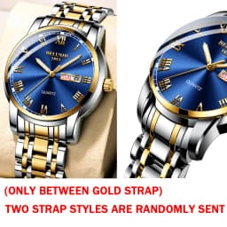 BELUSHI Top Brand Luxury Mens Watches Luminous Waterproof Stainless Steel Watch Quartz Men Date Calendar Business Wristwatch