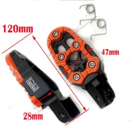 1 Pair Universal 8mm Metal Motorcycle Foot Pegs Pedals Footrests With Spring for Dirt Pit Bike