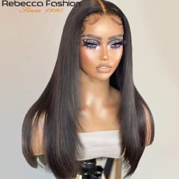 180D 16"-30" Straight Human Hair Wigs Transparent Lace Front Wigs Pre Plucked Brazilian Straight Lace Front Wigs For Women