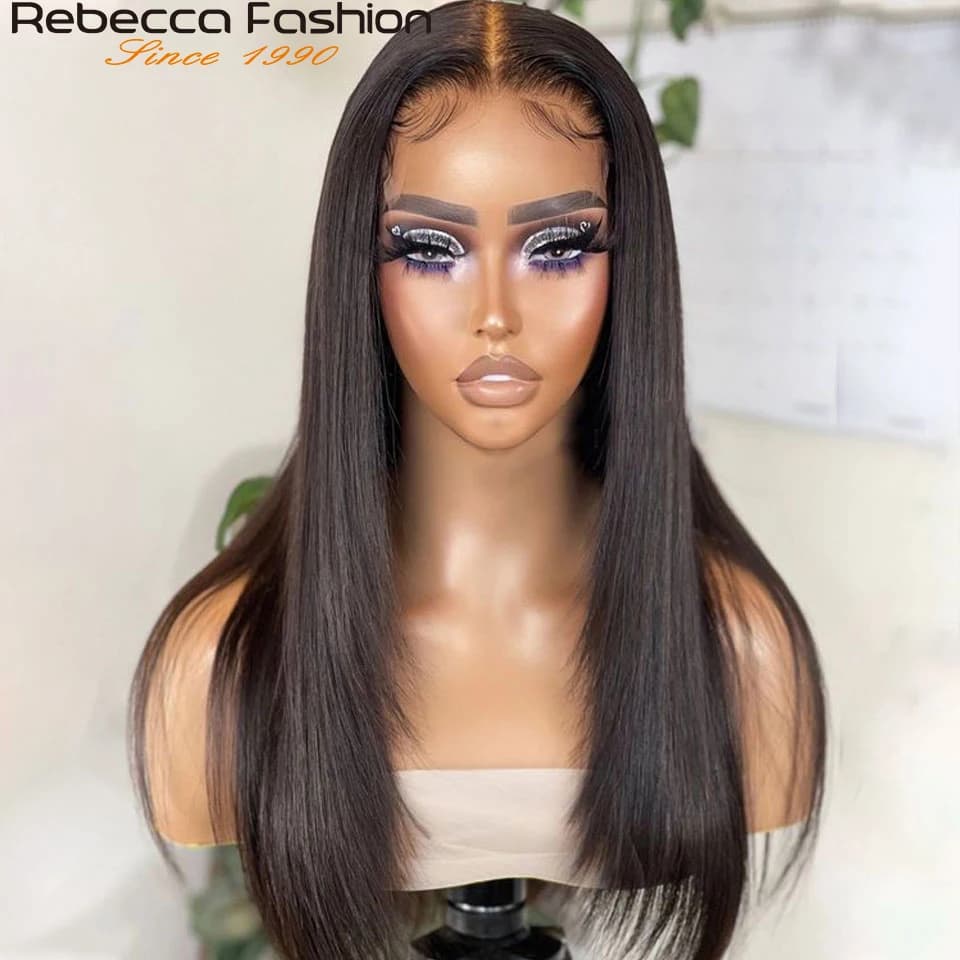 180D 16"-30" Straight Human Hair Wigs Transparent Lace Front Wigs Pre Plucked Brazilian Straight Lace Front Wigs For Women