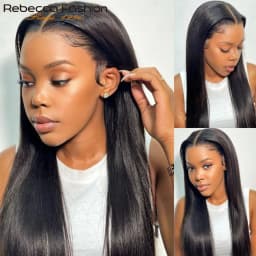 180D 16"-30" Straight Human Hair Wigs Transparent Lace Front Wigs Pre Plucked Brazilian Straight Lace Front Wigs For Women