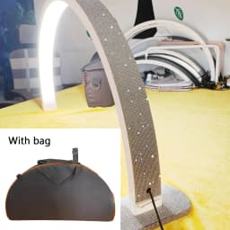 Fosoto 30 Inch 40W Nail Table Lamp with Diamond Ring Manicure Desk Lamp LED Half Moon Light for Nails Art Tattoo Salon Eyelash