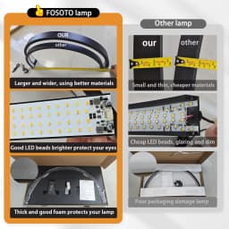 Fosoto 30 Inch 40W Nail Table Lamp with Diamond Ring Manicure Desk Lamp LED Half Moon Light for Nails Art Tattoo Salon Eyelash