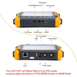 Portable CCTV Tester IV8W 8MP AHD/CVI/TVI Mini Monitor Cameras Tester HDMI VGA Input Video Cable Security Camera Tester