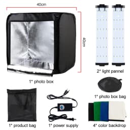 40/60cm Professional Light Box Photo Tent Tabletop Shooting Studio Box for Fotografico Lighting Box with 4 Colors Backdrops