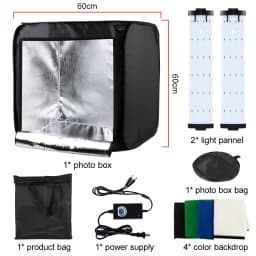 40/60cm Professional Light Box Photo Tent Tabletop Shooting Studio Box for Fotografico Lighting Box with 4 Colors Backdrops