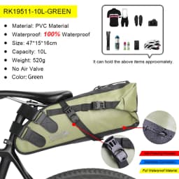 Rhinowalk Bicycle Saddle Bag 5L-13L Waterproof Large Capacity Foldable Tail Back Rear Bag Reflective Cycling MTB Trunk Pannier