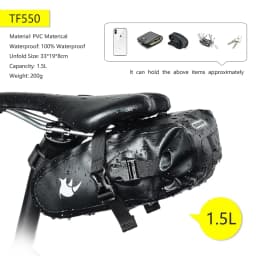 Rhinowalk Bicycle Saddle Bag 5L-13L Waterproof Large Capacity Foldable Tail Back Rear Bag Reflective Cycling MTB Trunk Pannier