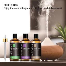 100ml Vanilla Eucalyptus Essential Oil Diffuser Lavender Jasmine Mint Sandalwood Ylang Ylang Lemon Bergamot Tea Tree Rose Oil