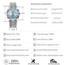 PAGANI DESIGN ST16 Latest Sapphire Mechanical Automatic Chronometer Stainless Steel Luxury Diving Watch Relogio Masculino DD36