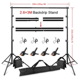 Professional Background Stand 2/2.6x3m Aluminum Alloy Studio Photo Frame Backdrop Stands Support System Photography Accessories