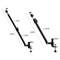 Desktop Clip Tripod Standing Desk Monitor with 1/4" Ball Head Table Fixture Ring Light Adjustable Bracket Stand DSLR Camera