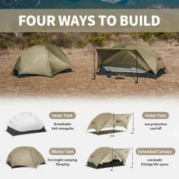 Naturehike Mongar UL PRO 1-3 People Tent 20D Ultralight Travel Waterproof Hiking Survival Outdoor Camping Portable Sun Shelter