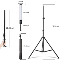 Studio Light Kit With Tripod 3200-5500k Adjustable 3 Color Strip Photography Lighting For Video Selfie Fill Light 40cm 2pcs Set