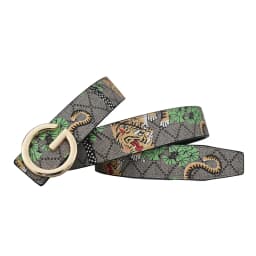 Western Rhinestone Tiger Buckle Tiger Print Leather Men Belt Fashion Jeans Causal Pants Men Belt