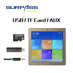 Smart Home Audio System Music Player 2 Channel 4inch Mini Touch Screen Wireless Bluetooth In Wall Amplifier with FM Radio,USB