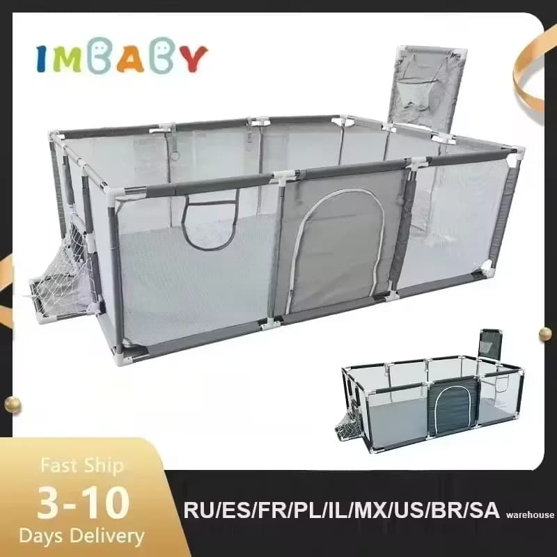 IMBABY Baby Playpens Indoor Baby Corralitos Safety Barriers for Kids Baby Activity Gym Large Parks for Baby Groundbox Fence