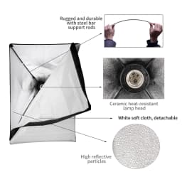 Photography Lighting Kit With 2x2M Photo Background Muslin Backdrops Softbox Light Stand Portable Bag Soft BoxFor Photo Studio