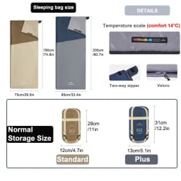 Naturehike Sleeping Bag LW180 Ultralight 3 Season Camping Hiking Sleeping Bags Outdoor Portable Waterproof Cotton Sleeping Bag