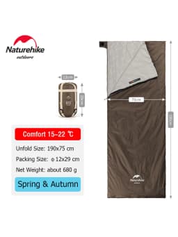 Naturehike Sleeping Bag LW180 Ultralight 3 Season Camping Hiking Sleeping Bags Outdoor Portable Waterproof Cotton Sleeping Bag